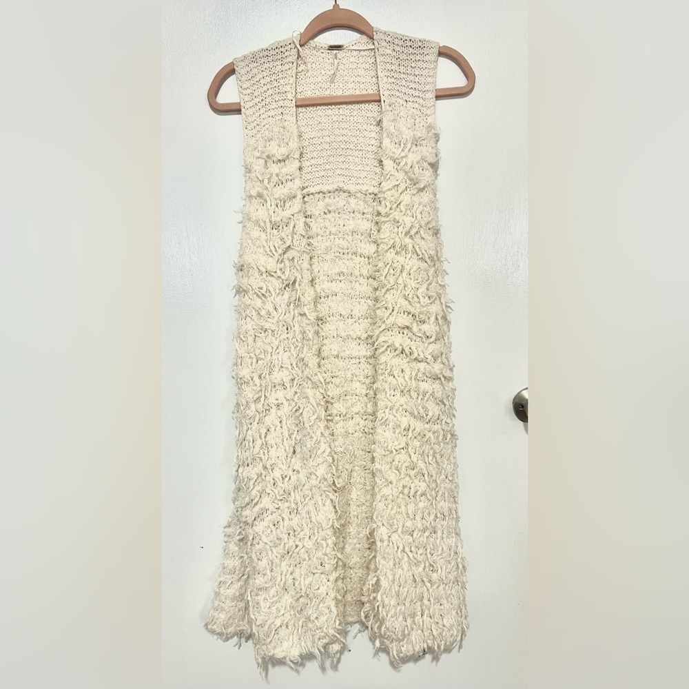 Free people sweater jacket cream color size S